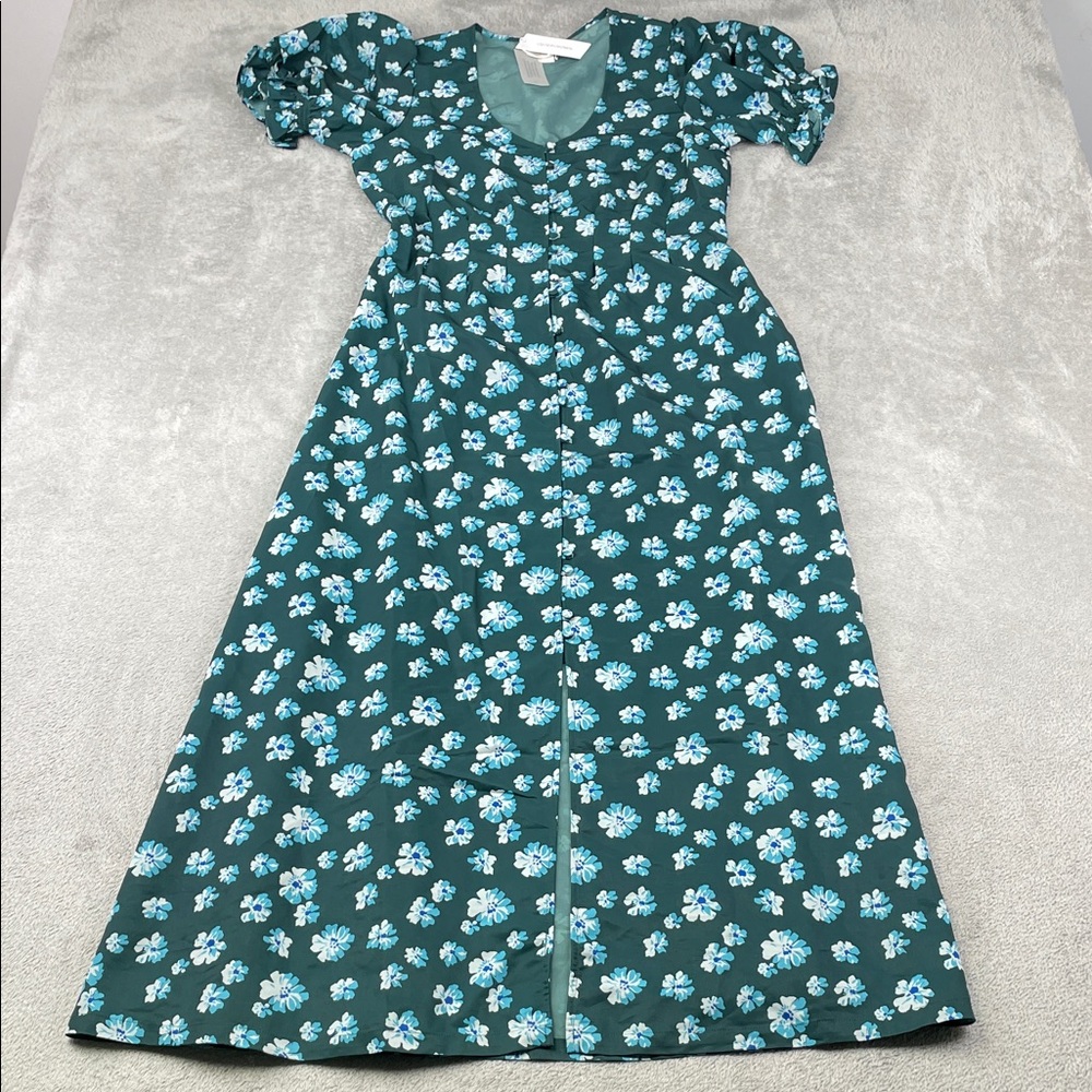 NEW Outerknown S Kira Dress Riviera Esalen Floral Green Maxi Dress